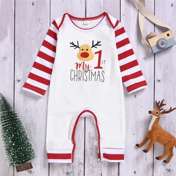 Kalėdų kūdikių drabužiai Naujagimiams Kūdikiams, Kūdikių Berniukų, Mergaičių Juostele Kalėdų Elnias Laišką Romper Kalėdos Jumpsuit #4O21
