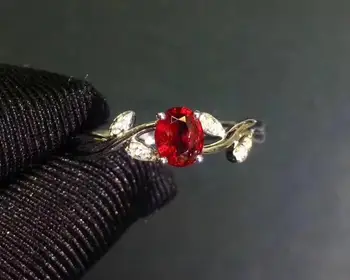 KJJEAXCMY boutique papuošalus 925 sterlingas sidabro inkrustacijos Gamtos rubino žiedas moterų paramos aptikimo bauda