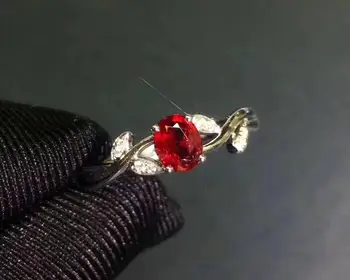 KJJEAXCMY boutique papuošalus 925 sterlingas sidabro inkrustacijos Gamtos rubino žiedas moterų paramos aptikimo bauda