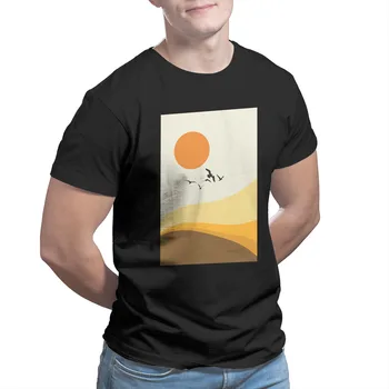 Vyriški T-shirt, Vandenyno Bangų, Saulės Seaguls Mados Porų Atitikimo Punk Tshirts 39120