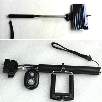 Ištraukiamas Nuotolinio Valdymo Praktinis Mobiliojo Telefono Kelionių Aksesuaras Portable Nešiojamą Mini Monopodzie Selfie Stick