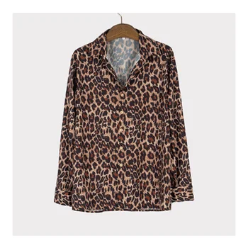 Mados Naujų Mens Marškinėliai Leopard Print Long Rankovėmis Marškinėliai Atsitiktinis Atostogų Vyrų Drabužiai Paplūdimys Marškinėliai
