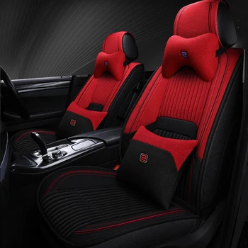 Custom pluoštas lino automobilių sėdynės padengti automobilio salono dalių universalios sėdynės pagalvėlės automobilių stilius Audi BMW Cadillac 
