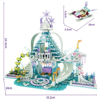 Blokai Draugais Mergaičių Ledo Sniego Magic Pilis Veiksmų Skaičius, Vežimo Princess Palace Plytų Vaikams Dovanų Švietimo Žaislai