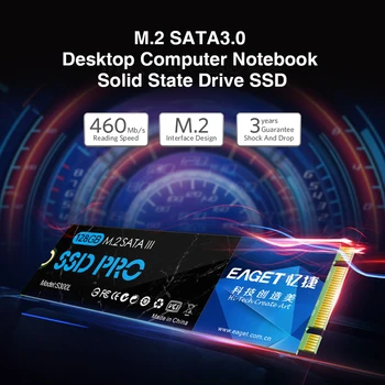 Kietojo disko for desktop laptop SSD 128G/256G/512G/1 TB Skaityti 460mb/S Rašyti 360mb/S 80*22*3.5 mm 2 M. Kompiuterių dalys
