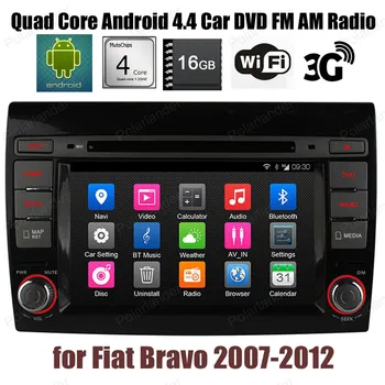 1024*600 Android4.4 jutiklinis ekranas 16G ROM Automobilių DVD Palaikymas BT 3G WiFi GPS DTV DVR DAB+ PSSS F/iat B/ravo 2007-2012 radijas