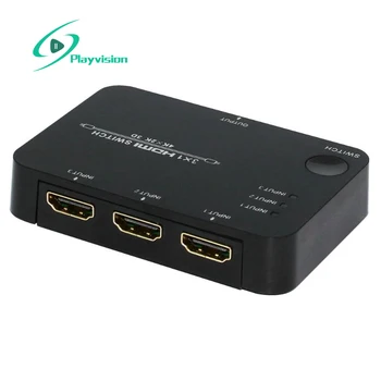 Playvision Nemokamas Pristatymas-Ultra aukštos Rezoliucijos HDMI Switcher 3X1,Palaikymo 3D 4Kx2K