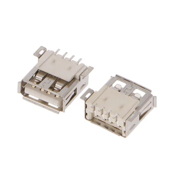 10 Vnt USB Type A 4 Pin Female Jungtis 180 Laipsnių Lizdui SMD Paviršinio montavimo