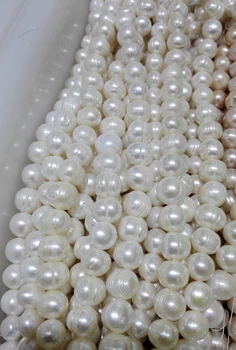 Vienos Sruogos tikras Perlas 12-16mm Bright White Pearl Baroko Natūralių Gėlavandenių Perlų prarasti karoliukai 35cm / 15inch