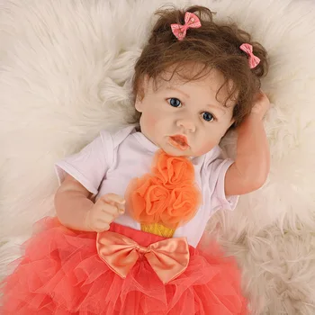22inch Realus Reborn Baby Doll, 58cm Minkšti viso Silikono Lopšelio Saskia Vinilo Boneca Gimtadienio Dovanos Kalėdų Žaislai Mergaitėms