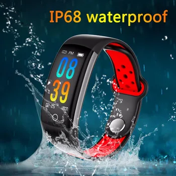 Geriausia pardavimo naujausias kvietimo atsisakė spalvotas ekranas ip68 vandeniui nekilnojamojo plaukimo smart juosta riešo juostos apyrankė 