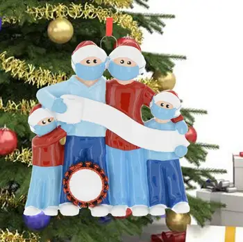 Kalėdų PVC Sveikinimai Pakabukas Kalėdų ornamentu Dekoravimui PASIDARYK pats Pavadinimas Šeimą 6 Derva Kalėdų Decors SN3439