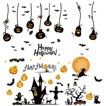 Helovinas PVC Lipdukas Helovinas Tapetų Sienų Lipdukai Happy Halloween Lipduką 