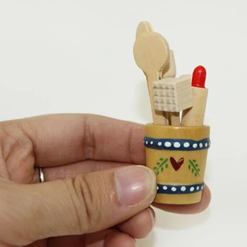 1 VNT. Mini Medinės, Virtuvė, Virtuvės reikmenys Modeliavimas Šaukštas Kastuvas Modelis Žaislas Doll House Dekoro 1/12 Lėlių Priedai