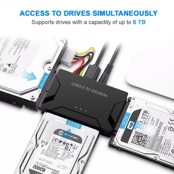 SATA į USB IDE į USB 3.0 Sata Kabelis su 12V 2A Power Adapter for 2.5 3.5 Kietajame Diske HDD SSD USB IDE, Sata Adapteris