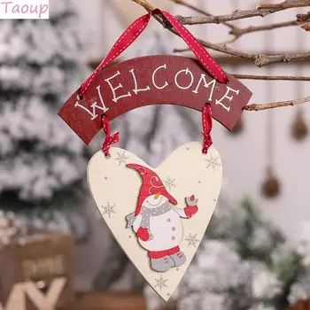 Taoup Mediniai Sveiki Meilės Širdis Kalėdų Papuošalai, Namų Dekoro Kalėdų Dekoro Namuose Kabo Durų Pakabas, Santa Claus