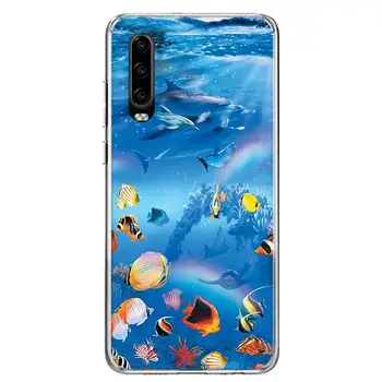 Vandenyno delfinų Šokis Ir Šokinėja Telefoną Atveju Huawei 30 P40 P20 P10 Mate 30 20 10 P Smart Z Lite Pro Plus + 2019 Padengti Coque