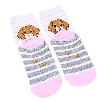 Dryžuotas animacinių filmų vaizdo laikmenoje kojinės Atsitiktinis spausdinti mažylis šiltos kojinės Medvilnės rudenį ir žiemą šiltas megztas kojines chaussette