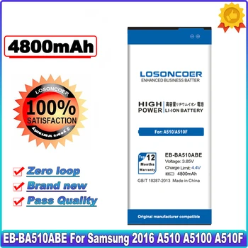 LOSONCOER 4800mAh EB-BA510ABE Bateriją, Skirtą Samsung 2016 Edition A510 Baterija SM-A510F A5100 A5 A51 A510F Baterijos