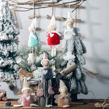 Mielas Kalėdų Angelas Pliušinis Lėlės Apdailos Noel Gimdymo Pakabukas Kūrybos Eglučių Papuošalai Kalėdų Dekoracija Namuose Navidad 