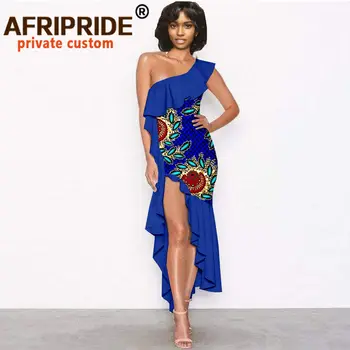 Afrikos Suknelės Moterims Ankara Spausdinti Aukštos Juosmens Midi Suknelė Seksualus Šalies Vakarą Vaškas, Medvilnės Oficialų Komplektus Bodycon Suknelė A2025018