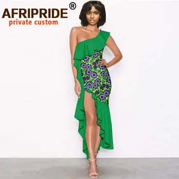 Afrikos Suknelės Moterims Ankara Spausdinti Aukštos Juosmens Midi Suknelė Seksualus Šalies Vakarą Vaškas, Medvilnės Oficialų Komplektus Bodycon Suknelė A2025018