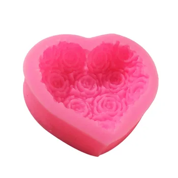 Aomily Silikono Rožių Žiedų minkštus saldainius, Šokolado Liejimo Širdies Meilė Muilo Pelėsių Žvakė Polimero Molis Formų Amatai 