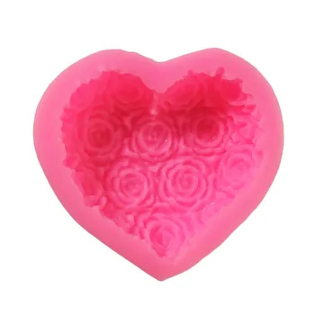Aomily Silikono Rožių Žiedų minkštus saldainius, Šokolado Liejimo Širdies Meilė Muilo Pelėsių Žvakė Polimero Molis Formų Amatai 