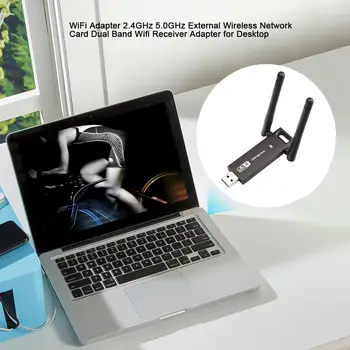 300Mbps Wireless USB Wifi Dongle Adapterį, USB 3.0 Tinklo plokštė Dviguba Antena 2.4 Ghz 