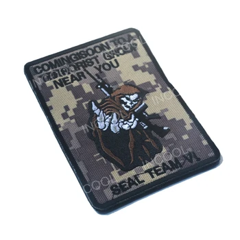 3D Riebokšliai Komanda 6 Kaukolė Grim Reaper Siuvinėjimo Pleistras JAV Kariuomenės Taktinių Karinių Pleistrai Emblema Appliques Siuvinėtos Emblemos