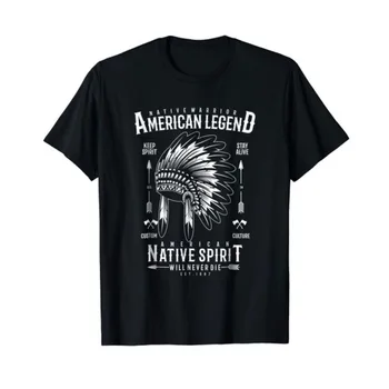 Amerikos Legenda Kariai Gimtoji Dvasia Niekada nemirs vyriški trumpomis Rankovėmis T-Shirt