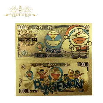 10vnt/Set Naujasis Japonijos Anime Dorae Banknotų Jenos Banknotų į 24k Auksu, Aukso Pinigų Dovanos