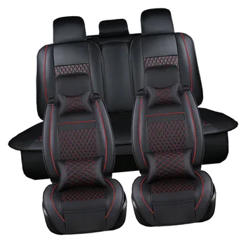 Deluxe Edition Automobilių Sėdynės Padengti Pagalvėlė 5-Sėdimos vietos Priekiniai+Galiniai Kvėpuojantis PU Odos JAC S3