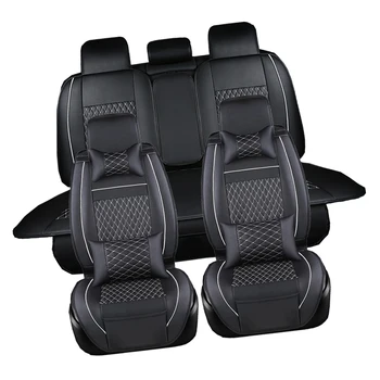 Deluxe Edition Automobilių Sėdynės Padengti Pagalvėlė 5-Sėdimos vietos Priekiniai+Galiniai Kvėpuojantis PU Odos JAC S3