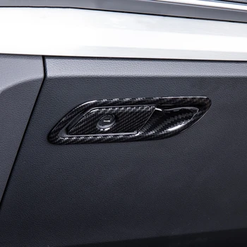 Automobilių Stiliaus Audi Q5 FY 2018-19 LHD Anglies Pluošto Spalvos Konsolę pilotu Daiktadėžė Rėmo Dangtis Apdaila Auto Interjero Priedai