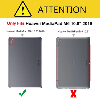 Minkštas Silicio Atveju, Huawei Mediapad M6 10.8 2019 VRD-L09 Stovėti Padengti Medipad M6 Pro tablet apsaugoti Atveju +FilmPen