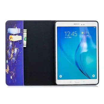 Mados Dažytos Samsung Galaxy Tab Atveju 9.7 SM-T555 SM-T550 Padengti 9.7 colių Tablet Atveju Stovėti apversti piniginės apsauginis Dangtis