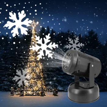 Lauko LED Snaigė Šviesos Blizzard Lazerinio Projektoriaus Lempa USB Perkelti Sniego Kalėdų Sukasi Projekcija Šviesos Halloween Party