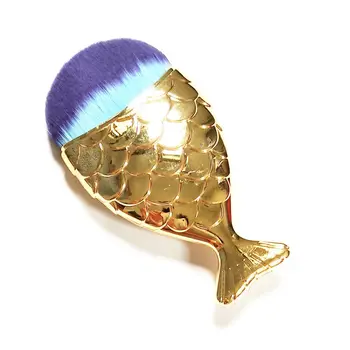 10.5 cm aukštos kokybės, spalvinga nailono plaukų BB Makiažo Teptuku aukso plastiko hande žuvų liquid foundation Teptukai, Įrankiai