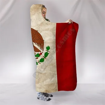 Meksikos Vėliava Kvėpuojantis Gobtuvu Antklodė 3D Atspausdintas Nešiojami, Antklodė, Suaugusiems, vaikams, Antklodė, antklodė mesti antklodę