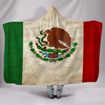 Meksikos Vėliava Kvėpuojantis Gobtuvu Antklodė 3D Atspausdintas Nešiojami, Antklodė, Suaugusiems, vaikams, Antklodė, antklodė mesti antklodę