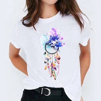 T-marškinėliai Viršuje Moterų Augalų, Gėlių 90s Trumpas Rankovės Tendencija Drabužiai, Spausdinimo Lady Moterų Graphic T Shirt Ladies Moterų Tee Marškinėliai