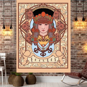Taro gobelenas tautinių mažumų apdailos mergina sienos, kiliminė danga drop laivyba tapiz mandala sienos medžiaga