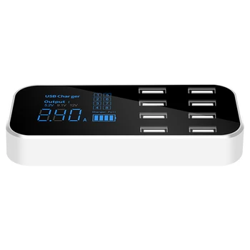 8 Port Greitas USB Įkroviklis 3.0 su LED Ekranas, Automobilis, Mobilusis Telefonas, USB Kroviklis GK99
