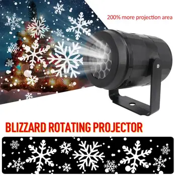 Naujųjų Metų Šaliai LED Snaigė Projektoriaus Šviesos Kalėdų Šviesa Juda Lazerių Projekcijos, Šviesos, Lauko Vandeniui Blizzard Šviesos
