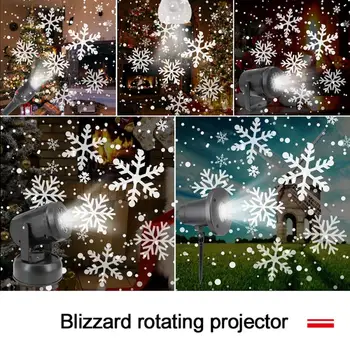 Naujųjų Metų Šaliai LED Snaigė Projektoriaus Šviesos Kalėdų Šviesa Juda Lazerių Projekcijos, Šviesos, Lauko Vandeniui Blizzard Šviesos