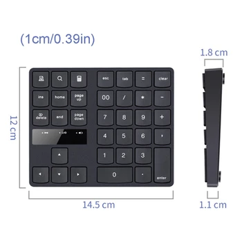 2.4 G USB Belaidė Skaičių Klaviatūra 35 Klavišus Įkrovimo Skaitmeninės Klaviatūros Nešiojamų Nešiojamas Kompiuteris Mini Numpad Kelionės Home Office