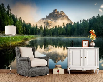 Papel de parede Miško ežero gamtos kraštovaizdžiu 3d tapetai,svetainė, TV wall miegamojo, vonios sienelės dokumentai namų dekoro freskos