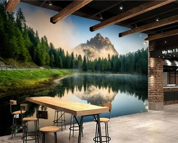 Papel de parede Miško ežero gamtos kraštovaizdžiu 3d tapetai,svetainė, TV wall miegamojo, vonios sienelės dokumentai namų dekoro freskos