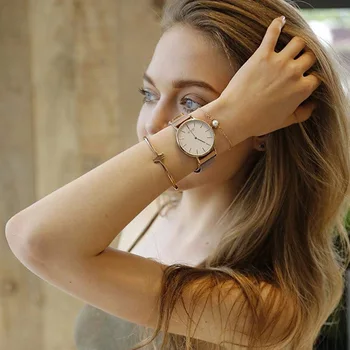 Prabangos Prekės ženklo Moterys Apyrankę, Žiūrėti Magnetiniai Nerūdijančio Plieno Ponios Riešo Laikrodžiai relogio feminino Moterų Laikrodis zegarek damski